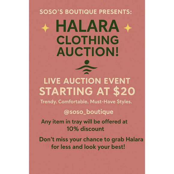 Halara Live Auction $20 Start ! Come See All The Great Items We have For You ! - Picture 1 of 6